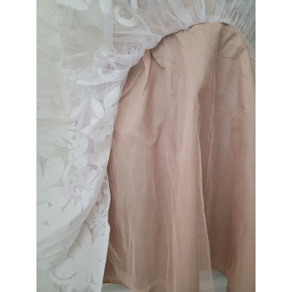 Luxxel Lace Overlay Deep V-Neck Dress Women's Size S - Picture 3 of 7